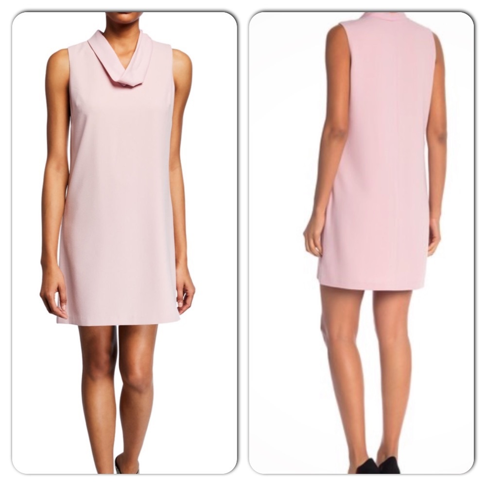 Nanette Lepore Pink Crepe Sheath w/ Cowl - Sz 8